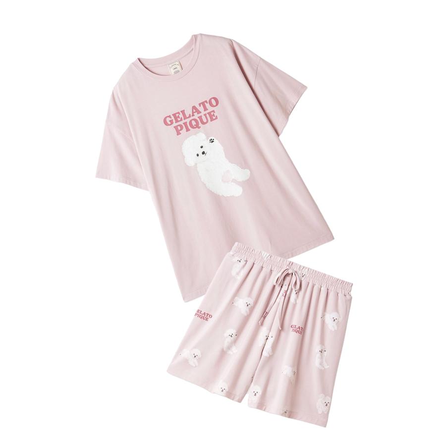 gelato pique（ジェラートピケ） ドッグワンポイントビッグTシャツ