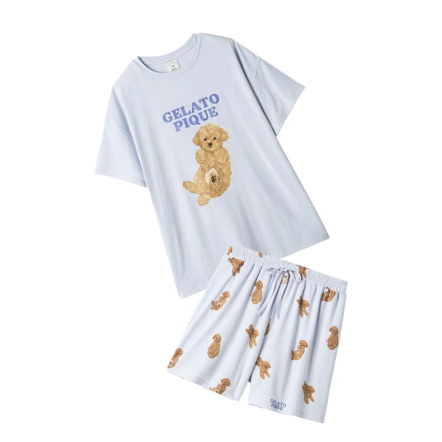 gelato pique（ジェラートピケ） ドッグワンポイントビッグTシャツ