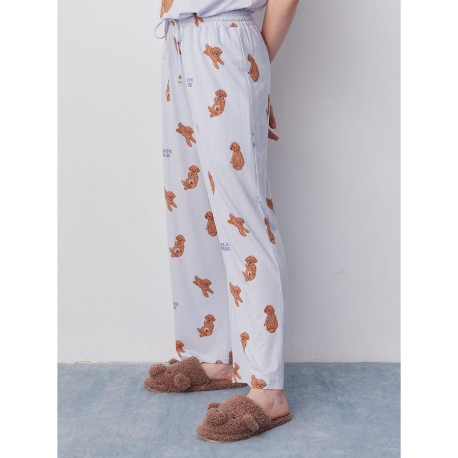 ジェラートピケ　Pinkシーズー柄ロンT & パンツ シーズー柄ロンT(カットソー・Tシャツ)｜ルームウェア・パジャマ通販の