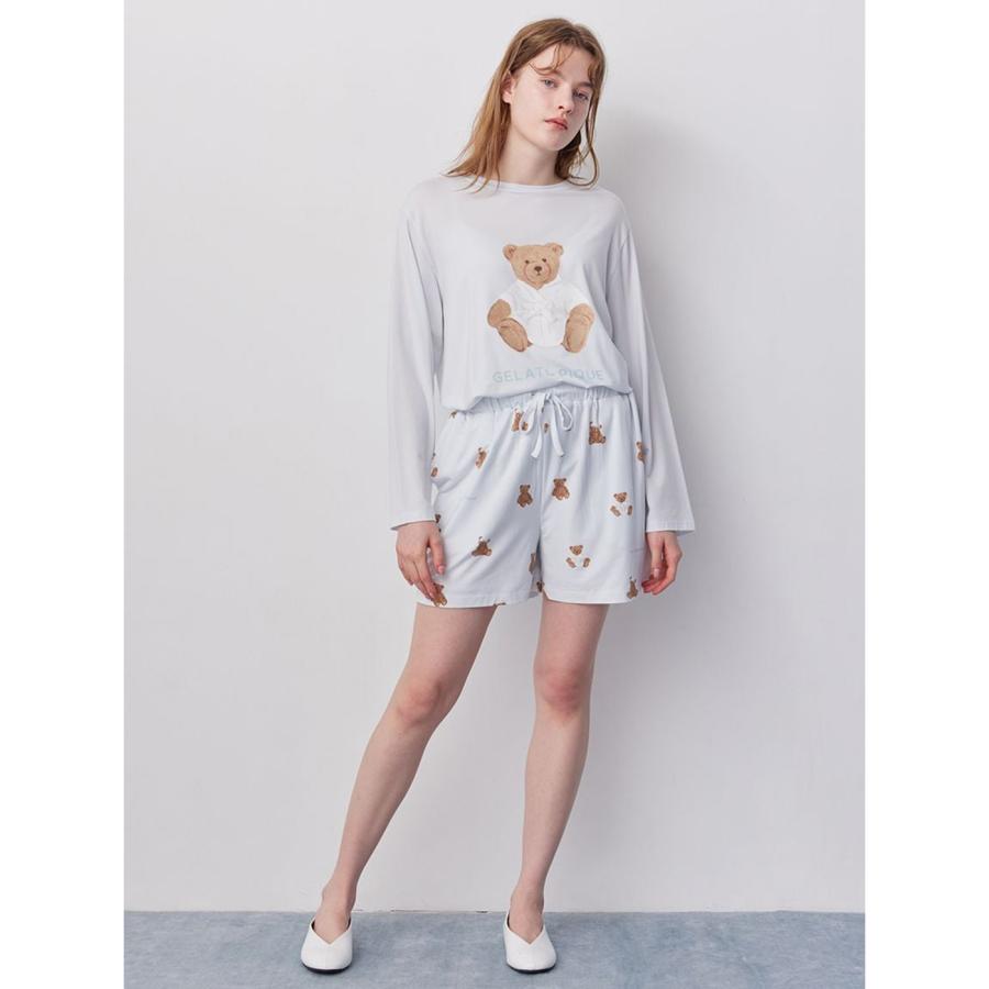 ベアモチーフ抗菌防臭Tシャツ ショートパンツ 新品未使用 ジェラートピケ gelato pique（ジェラートピケ） 抗菌防臭バスローブベア柄ショート