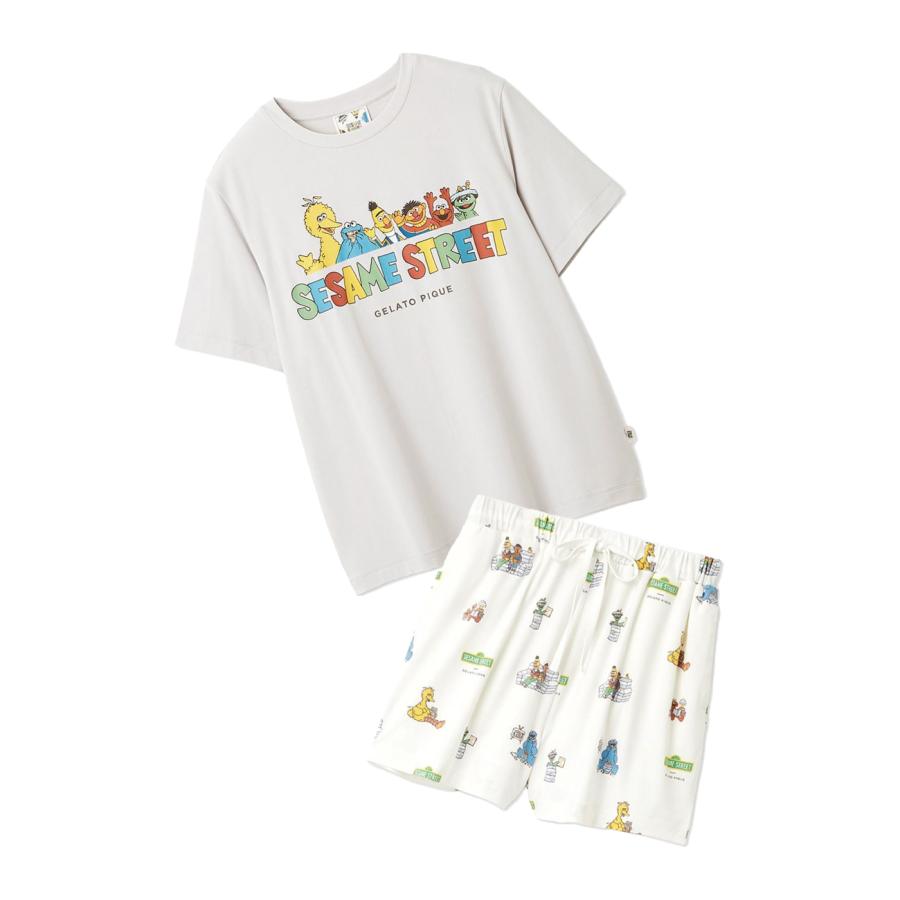 gelato pique ワンポイントTシャツ　総柄ショートパンツ　セット gelato pique（ジェラートピケ） gelato pique SESAME STREET ワン