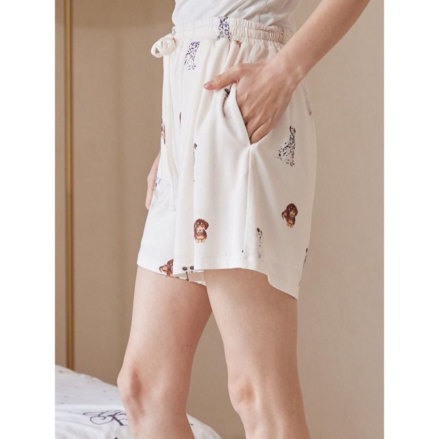 gelato pique ワンポイントTシャツ　総柄ショートパンツ　セット ONLINE限定】【接触冷感】サマーベア柄ワンポイントTシャツ&ショート ルームウェア・パジャマ