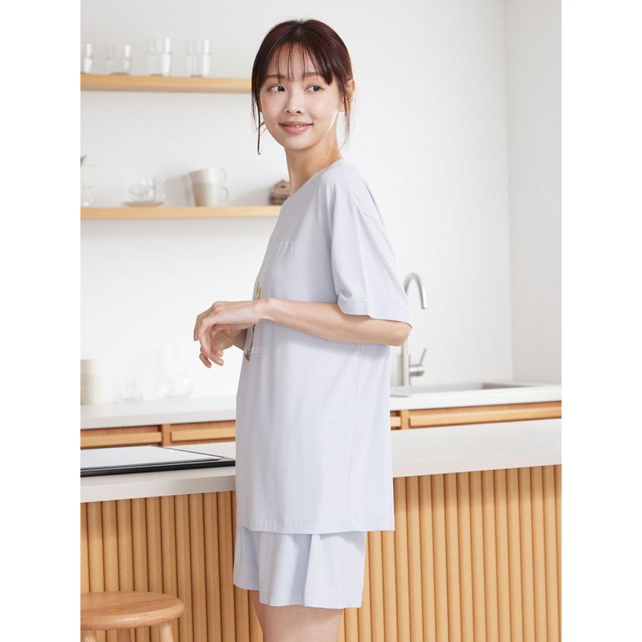 ジェラートピケ 接触冷感 COOLレーヨンデザートロゴTシャツ&ショートパンツセット pwcp262300set pwct262298 ジェラピケ パジャマ 上下セット gelato piqueの画像