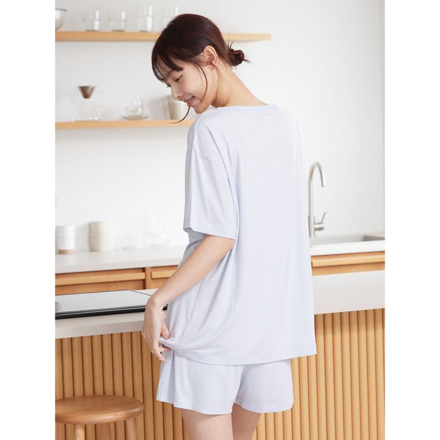 ジェラートピケ 接触冷感 COOLレーヨンデザートロゴTシャツ&ショートパンツセット pwcp262300set pwct262298 ジェラピケ パジャマ 上下セット gelato piqueの画像