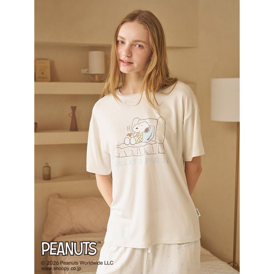 gelato pique（ジェラートピケ） PEANUTS 接触冷感 ワンポイントT