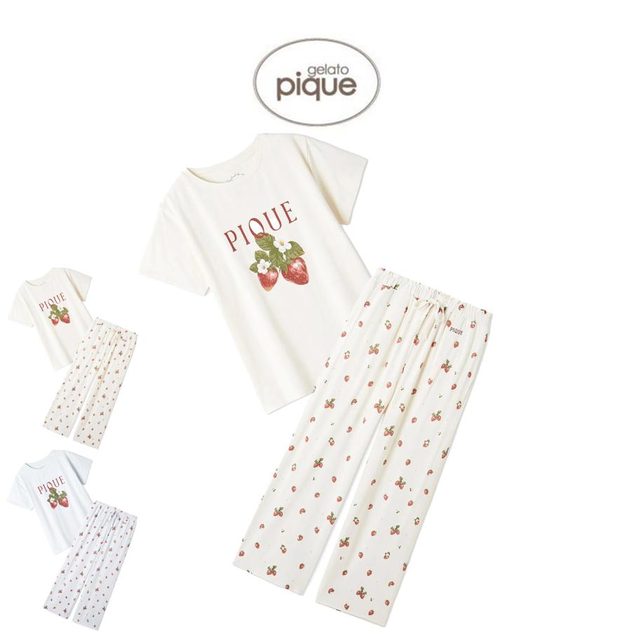 gelato pique ジェラートピケ いちごワンポイントTシャツ&ロング