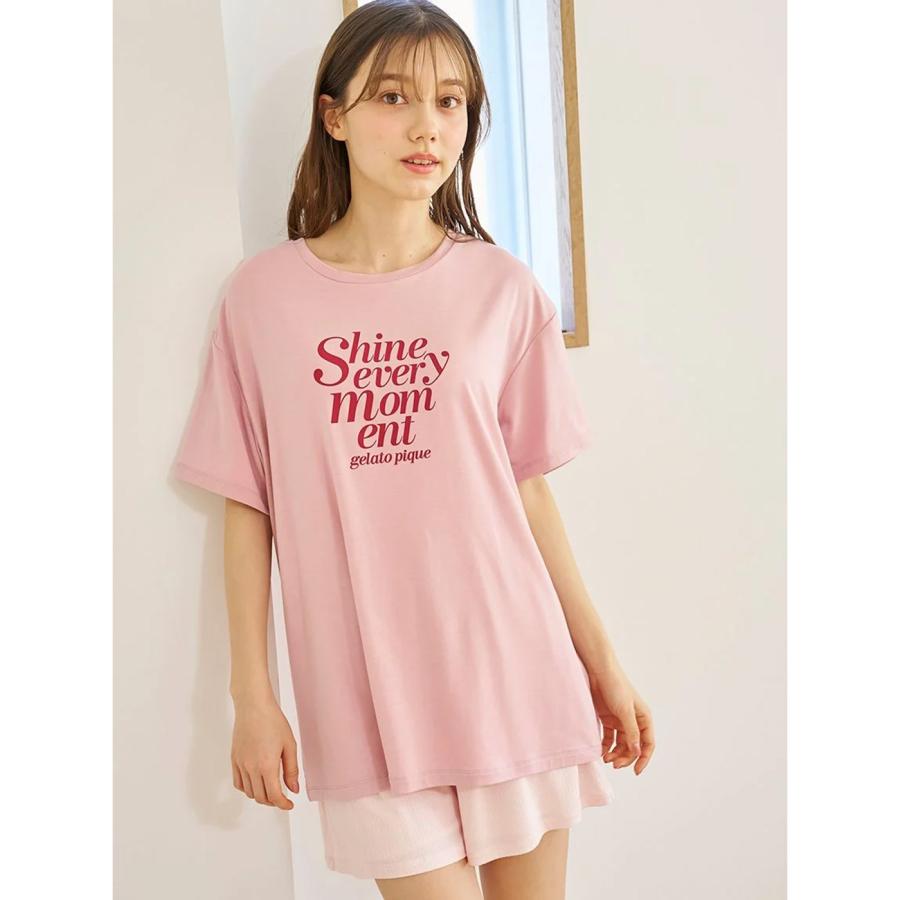 gelato pique（ジェラートピケ） 接触冷感 ロゴTシャツ&リブショート