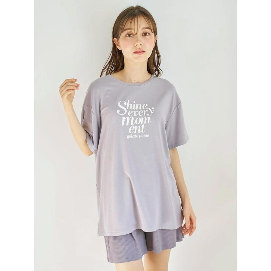 gelato pique（ジェラートピケ） 接触冷感 ロゴTシャツ&リブショート