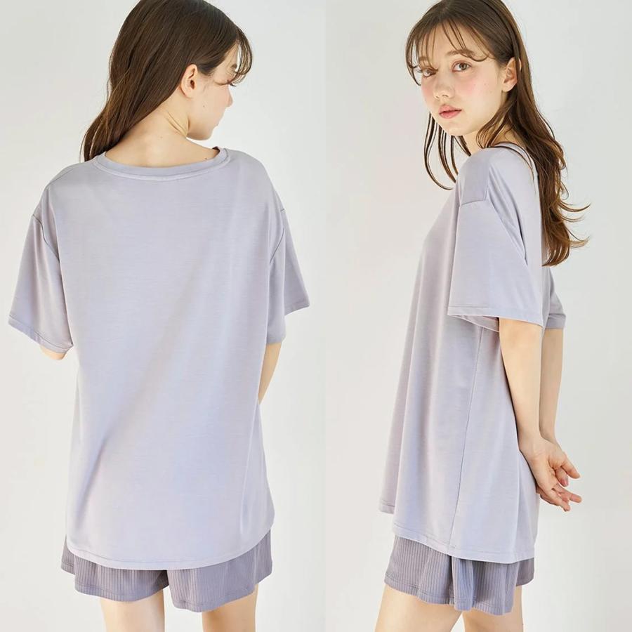 gelato pique（ジェラートピケ） 接触冷感 ロゴTシャツ&リブショート