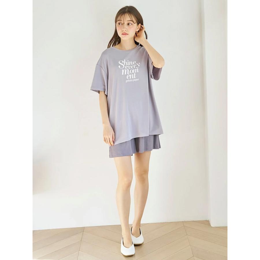 gelato pique（ジェラートピケ） 接触冷感 ロゴTシャツ&リブショート