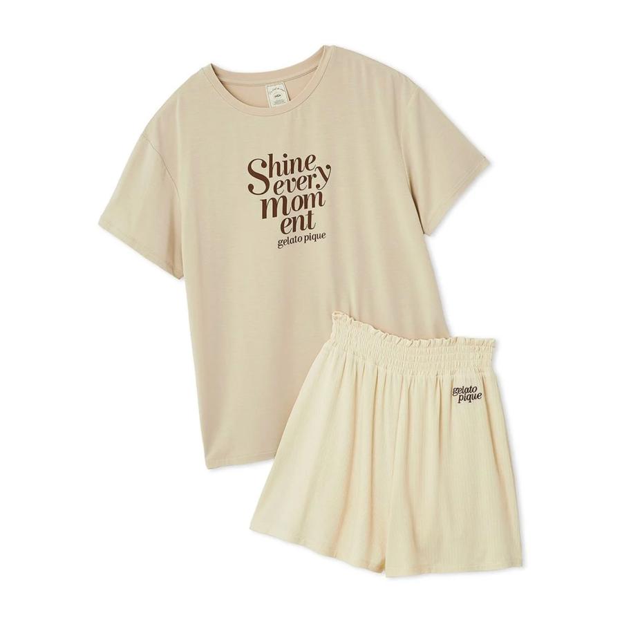 gelato pique（ジェラートピケ） 接触冷感 ロゴTシャツ&リブショート