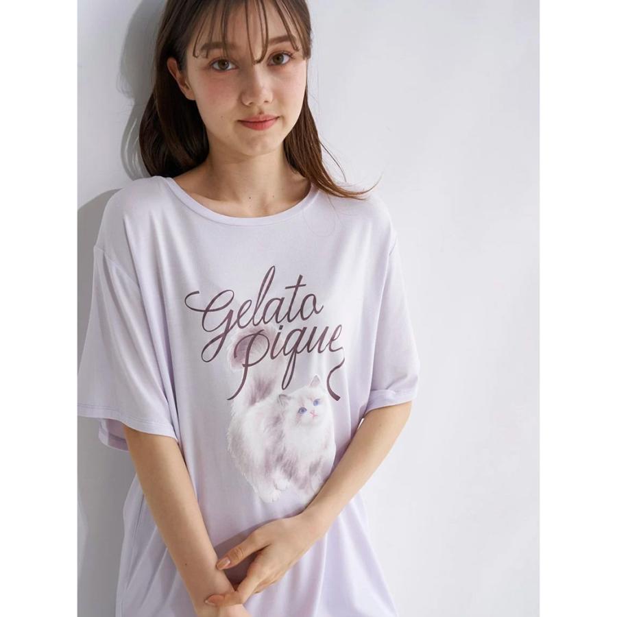 gelato pique ジェラートピケ CAT柄ワンポイントTシャツ gelato pique ジェラートピケ CAT柄ワンポイントTシャツ