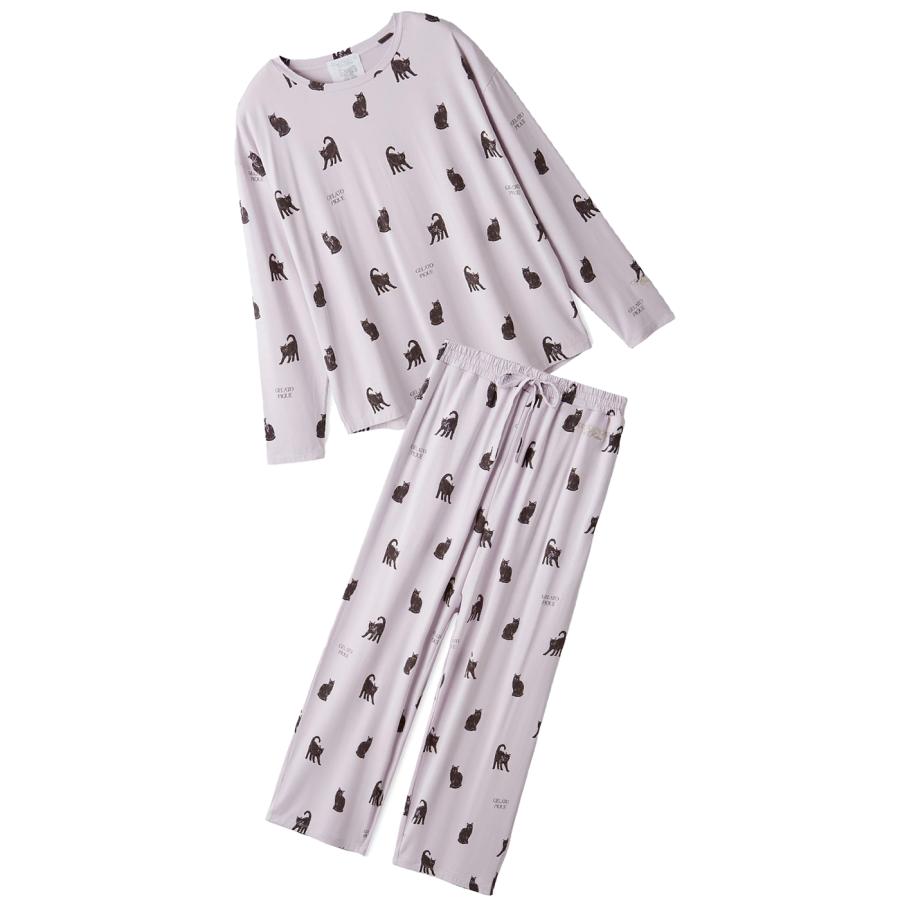 gelato pique ジェラートピケ HALLOWEEN CAT総柄ロンT&ロング