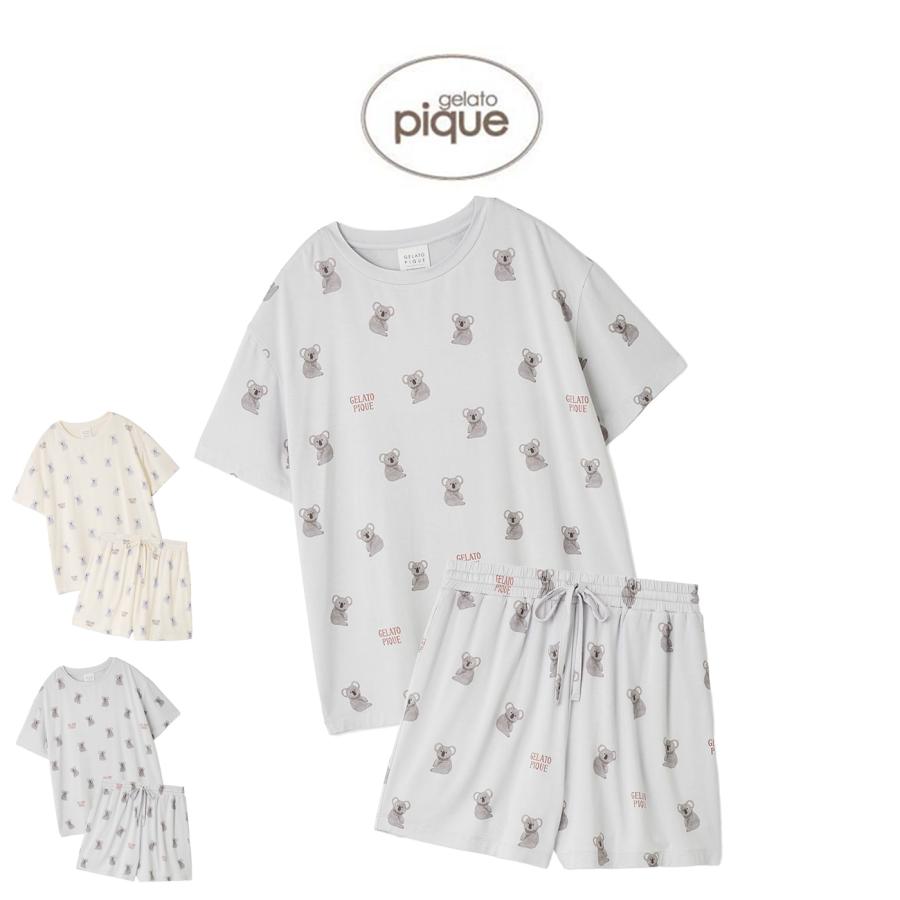 【新品】ジェラートピケ　接触冷感 コアラ柄Tシャツ&ショートパンツ 接触冷感】コアラ柄Tシャツ(カットソー・Tシャツ)｜ルームウェア