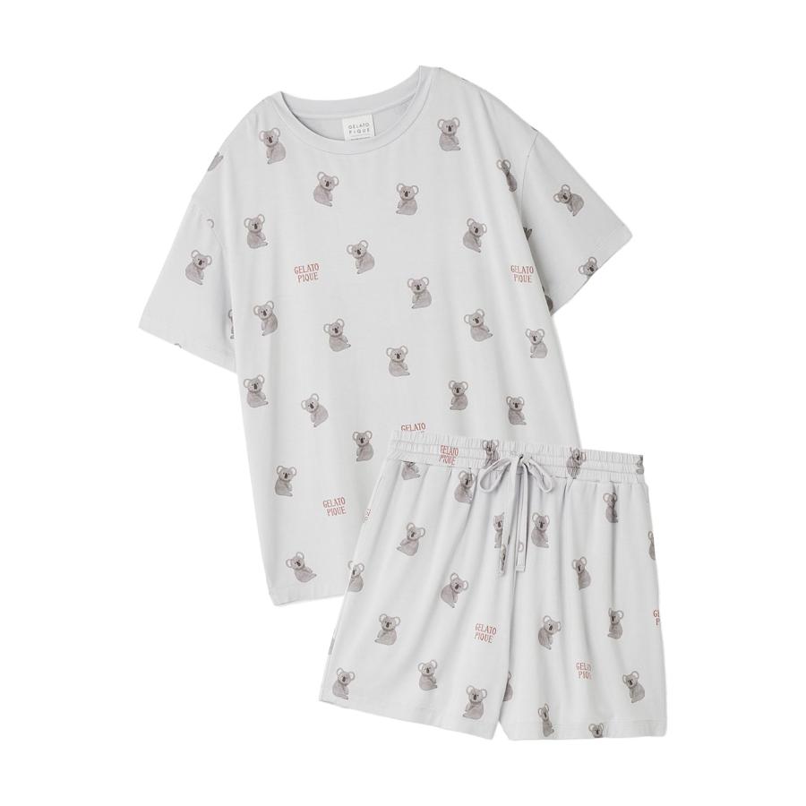 【新品】ジェラートピケ　接触冷感 コアラ柄Tシャツ&ショートパンツ gelato pique ジェラートピケ 接触冷感 コアラ柄Tシャツ
