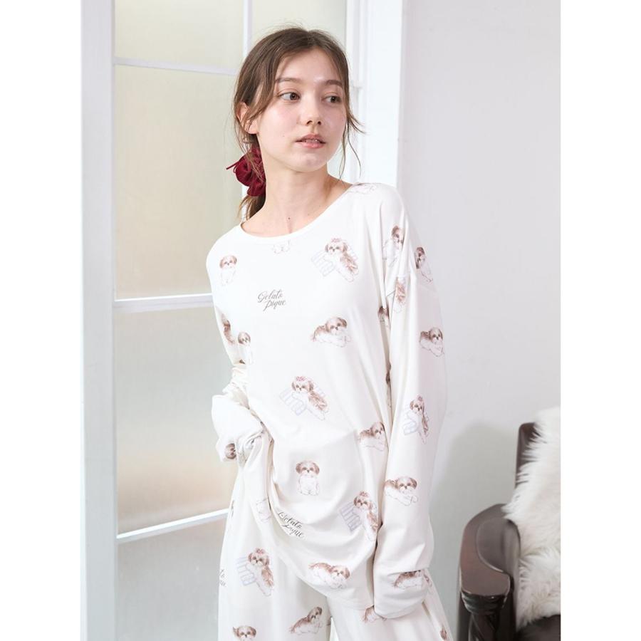 gelato pique ジェラートピケ シーズー柄ロンT&ロングパンツ