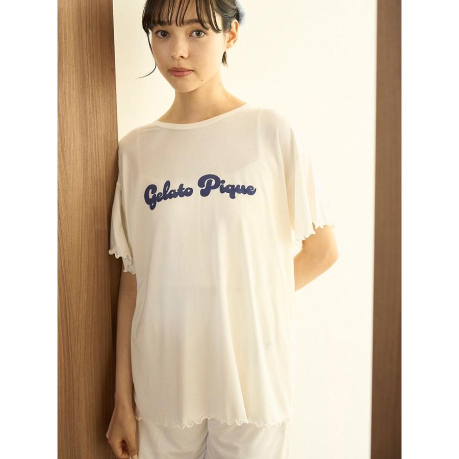 ダッフィー ジェラートピケ ルームウェア長袖　ホワイト カラフルハピネス ジェラート ピケ「ダッフィー」のルームウェアやまんまるポーチ