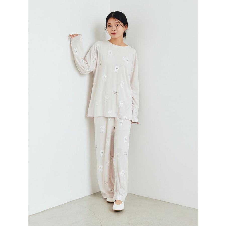 ジェラートピケ　ルームウェアセット ホワイト　ノルディック柄 ジェラートピケ ルームウェアセット ホワイト ノルディック柄