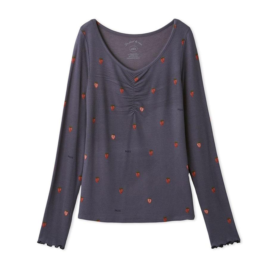 gelato pique（ジェラートピケ） ストロベリー柄ロンT pwct255225