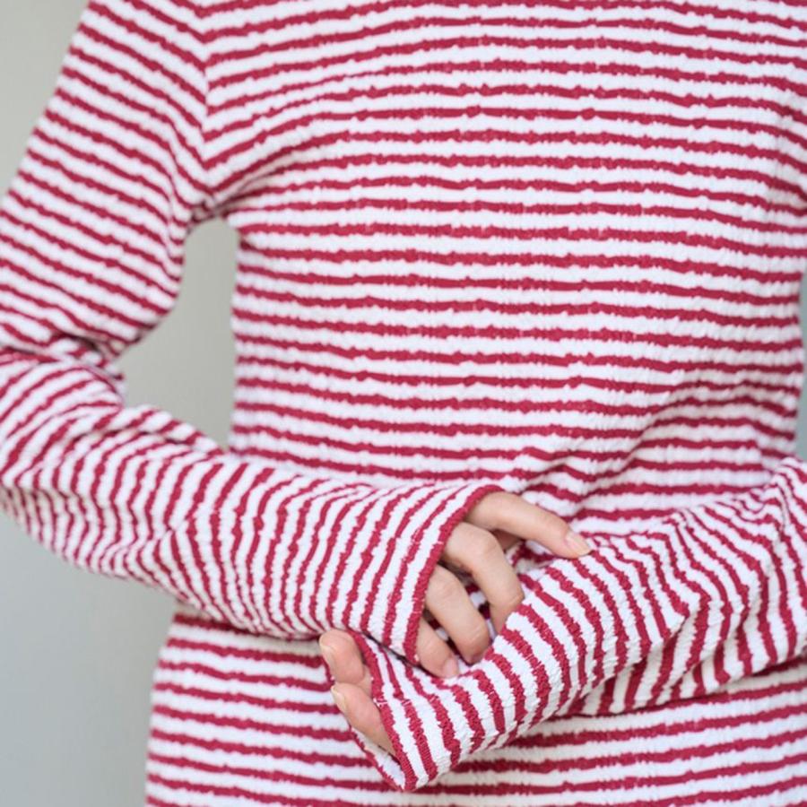 gelato pique（ジェラートピケ） HOLIDAY ボーダーふくれジャガード