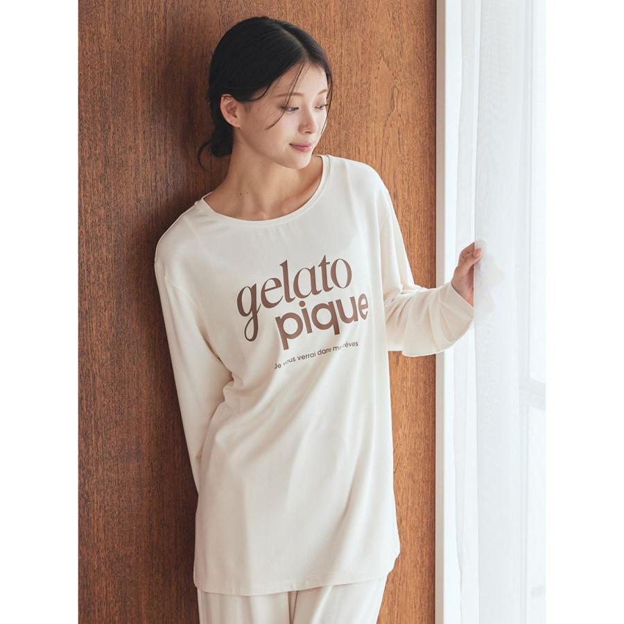 レーヨンロゴロンT&ロングパンツ gelato pique ジェラートピケ レーヨンロゴロンT&ロングパンツ