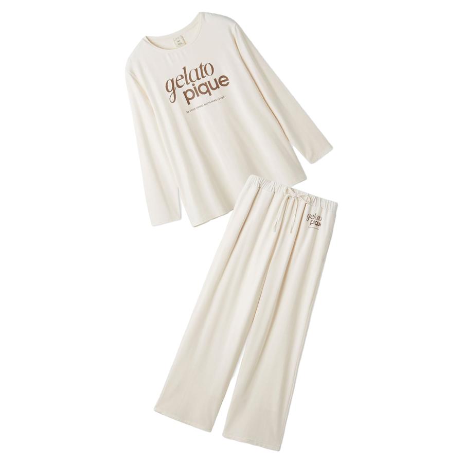 gelato pique（ジェラートピケ） レーヨンロゴロンT&ロングパンツ