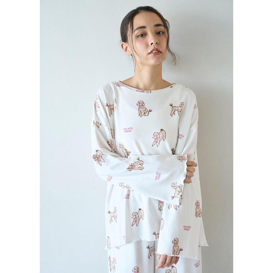 ジェラートピケ プードル柄ロンT&ロングパンツ 上下セット gelato pique（ジェラートピケ） プードル柄ロンT&ロングパンツ