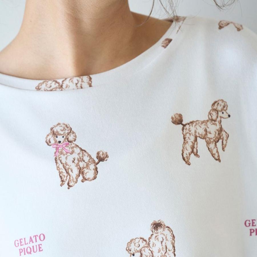 gelato pique（ジェラートピケ） プードル柄ロンT&ロングパンツ