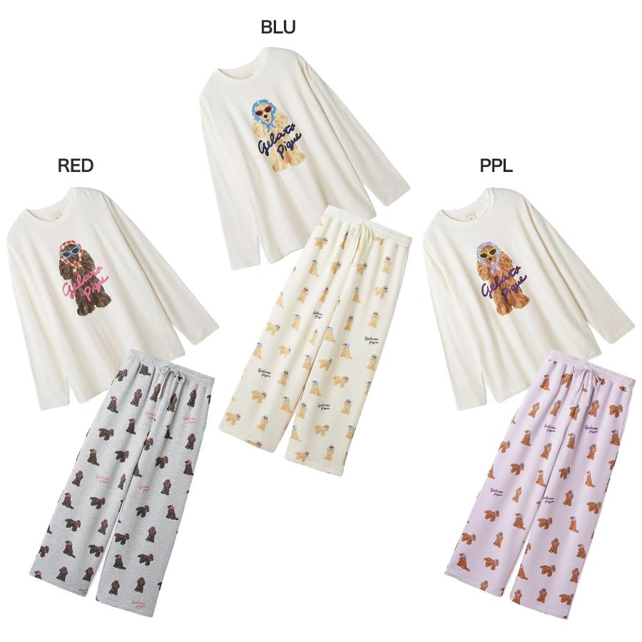 gelato pique（ジェラートピケ） スカーフDOGワンポイントロンT&ロング