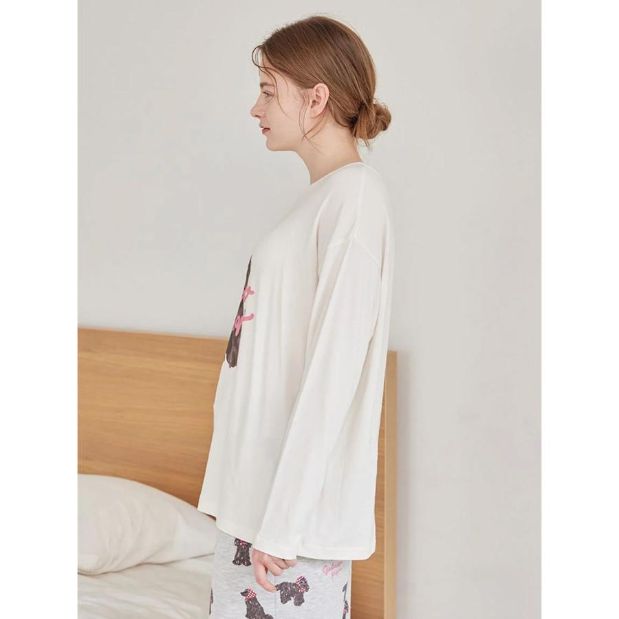 gelato pique（ジェラートピケ） スカーフDOGワンポイントロンT&ロング