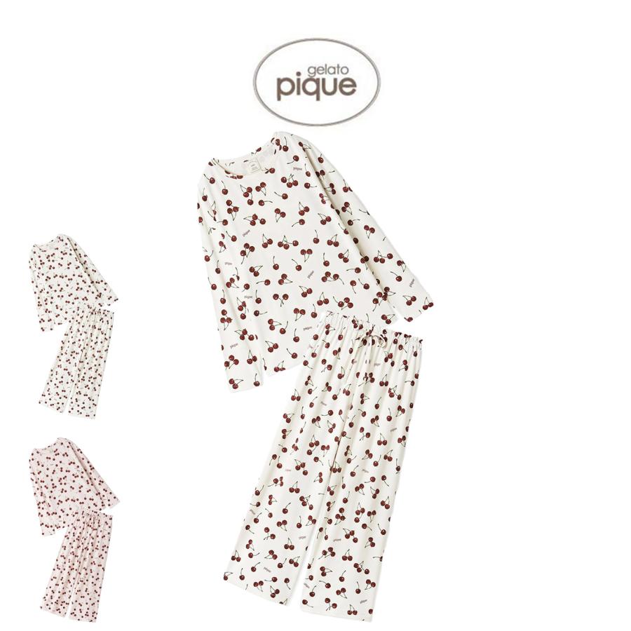 gelato pique（ジェラートピケ） チェリー柄ロンT&ロングパンツセット