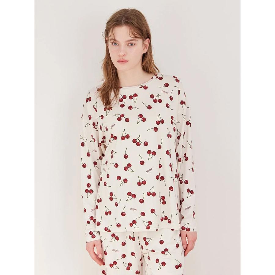 gelato pique（ジェラートピケ） チェリー柄ロンT&ロングパンツセット