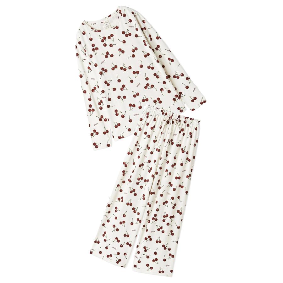 gelato pique（ジェラートピケ） チェリー柄ロンT&ロングパンツセット