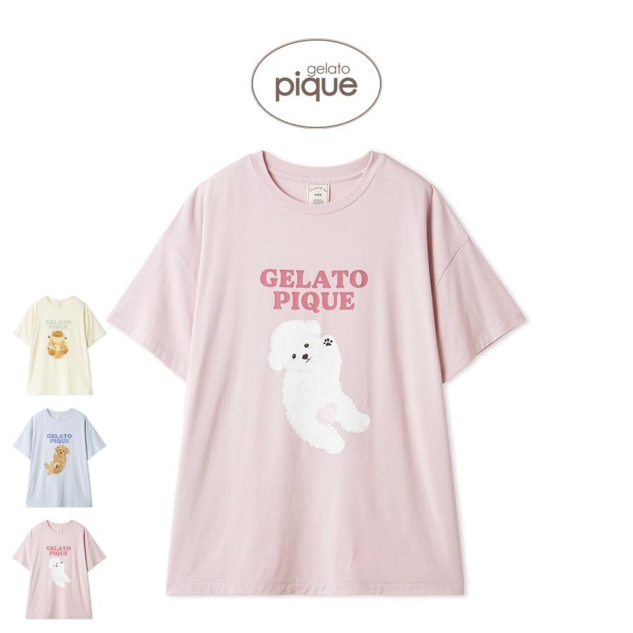 gelato pique（ジェラートピケ） ドッグワンポイントビッグTシャツ