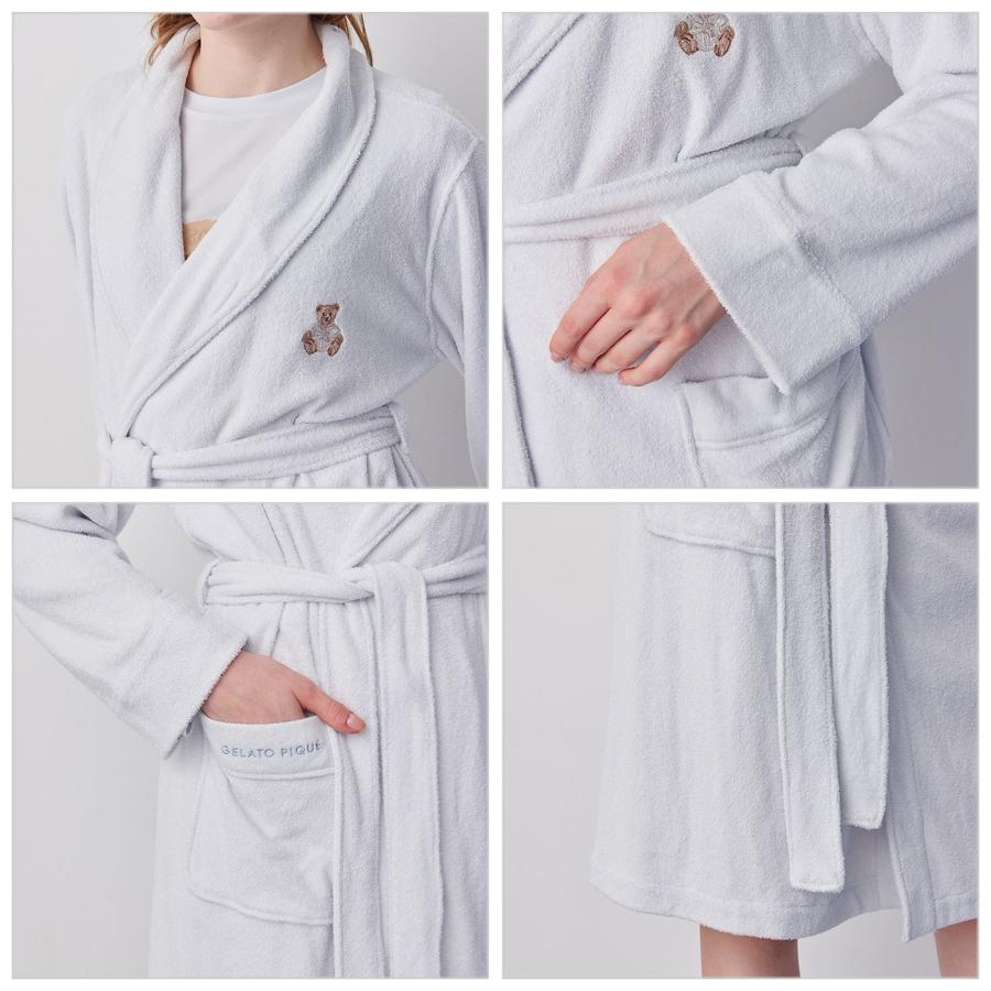 gelato pique（ジェラートピケ） 吸水パイルベア刺繍ガウン pwct261275