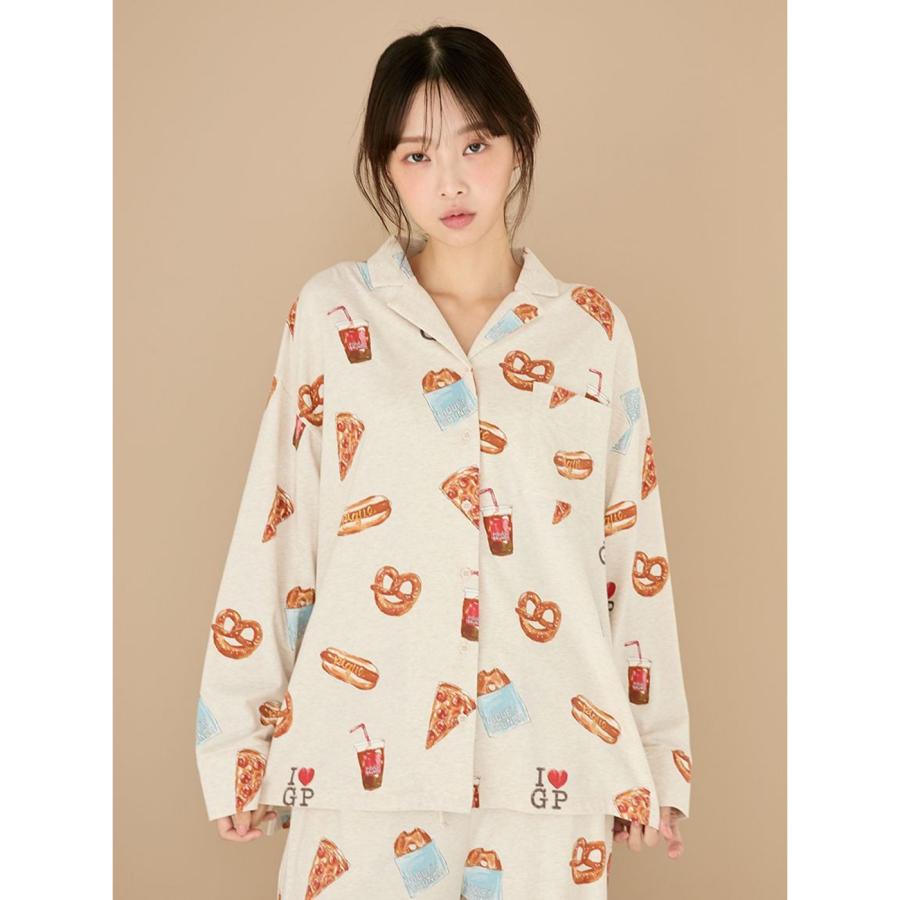 gelato pique（ジェラートピケ） NYブランチ柄シャツ&ロングパンツ