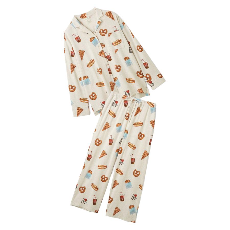 gelato pique（ジェラートピケ） NYブランチ柄シャツ&ロングパンツ