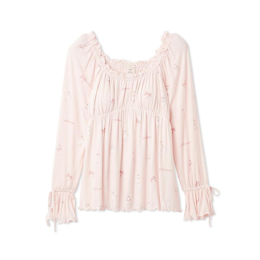 EmilyTempleCuteレターラビット柄ピンクJSKカットソーセット gelato pique（ジェラートピケ） ラビット柄カップインプルオーバー