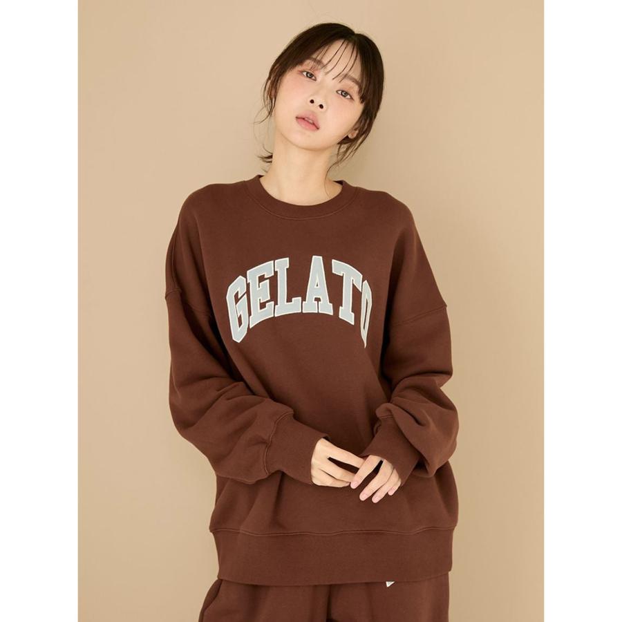 gelato pique（ジェラートピケ） カレッジロゴ裏毛プルオーバー