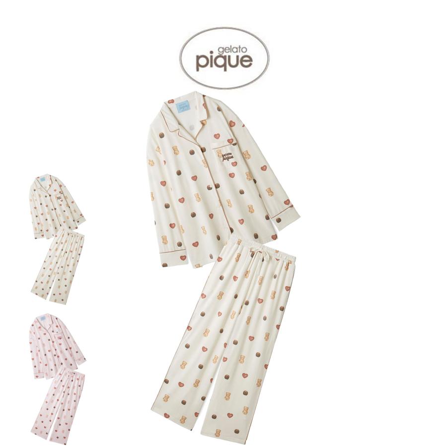 gelato pique（ジェラートピケ） Valentine 総柄シャツ&ロングパンツ
