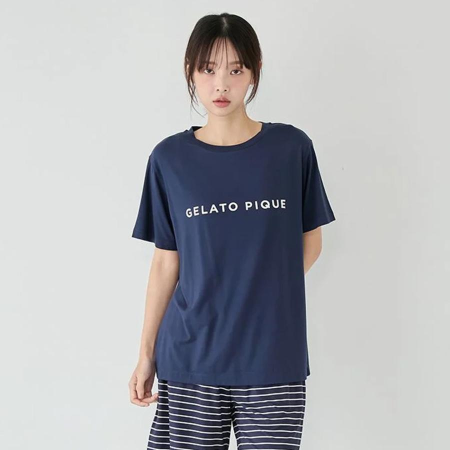 gelato pique（ジェラートピケ） レーヨンロゴTシャツ&ボーダーハーフ