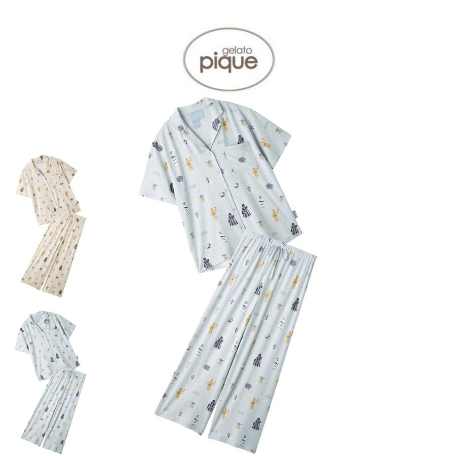 gelato pique（ジェラートピケ） レディース 総柄シャツ&ロングパンツ