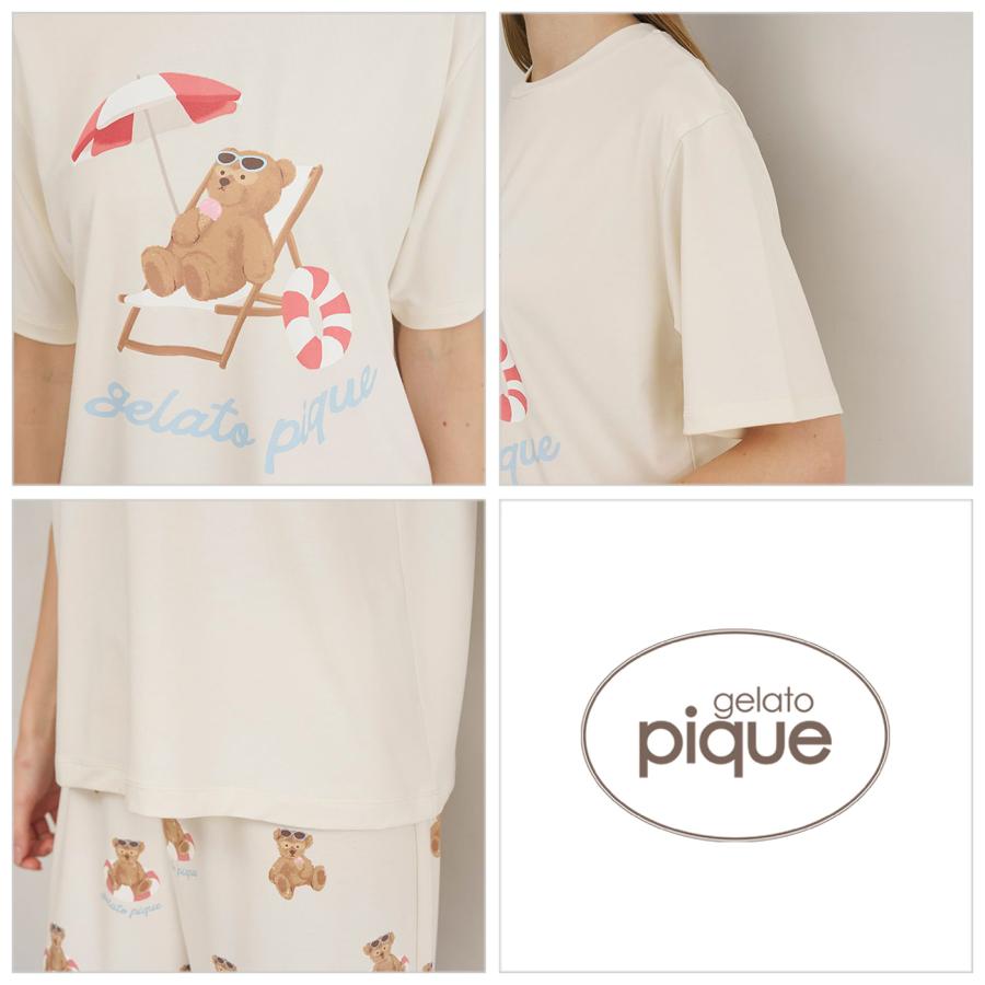 gelato pique（ジェラートピケ） 接触冷感 サマーベアワンポイントT