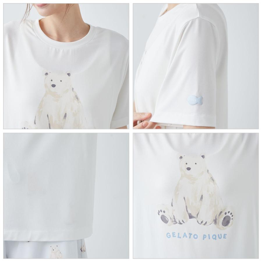 gelato pique（ジェラートピケ） 接触冷感 シーアニマル柄ワンポイント