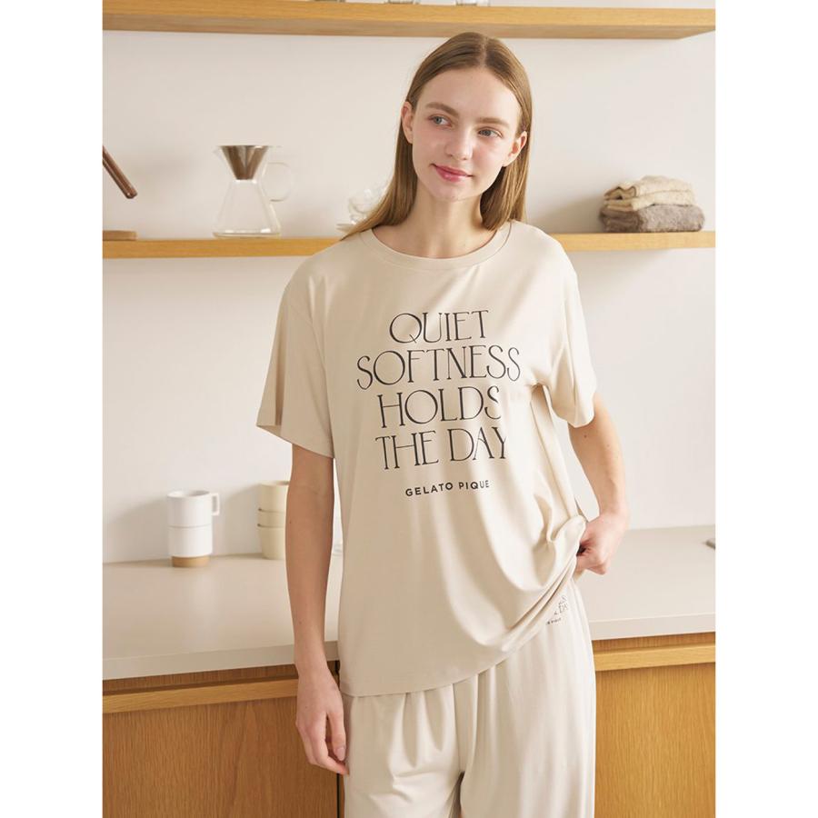 gelato pique（ジェラートピケ） 接触冷感 レーヨンロゴTシャツ