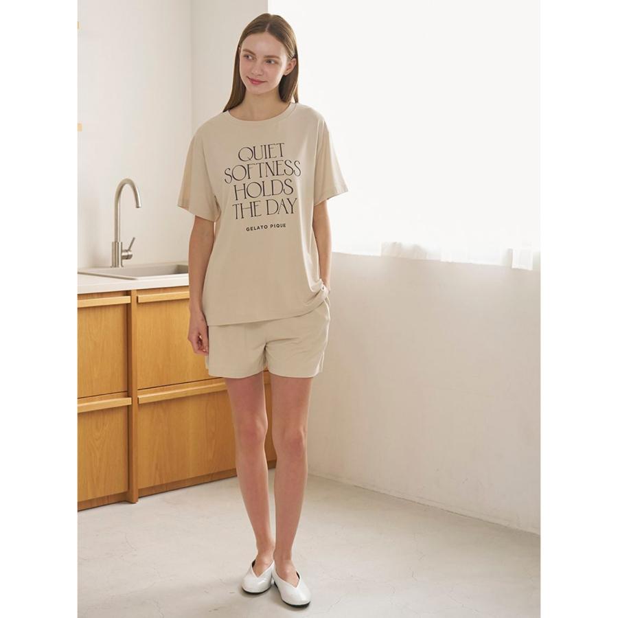 gelato pique（ジェラートピケ） 接触冷感 レーヨンロゴTシャツ