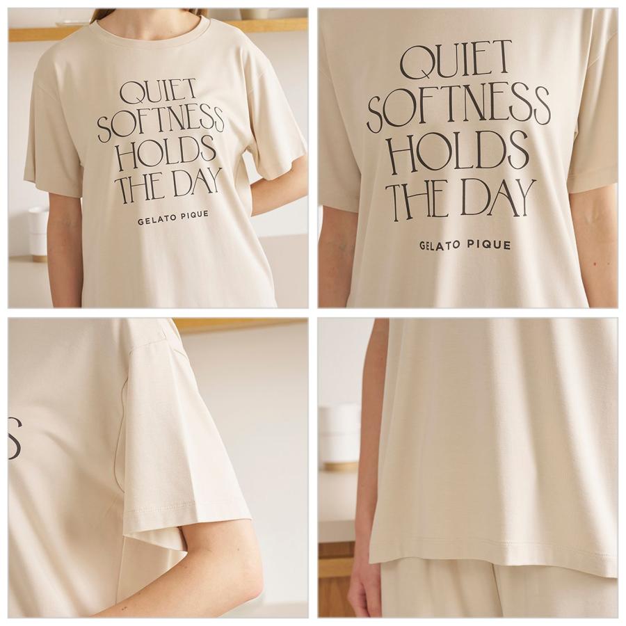 gelato pique（ジェラートピケ） 接触冷感 レーヨンロゴTシャツ