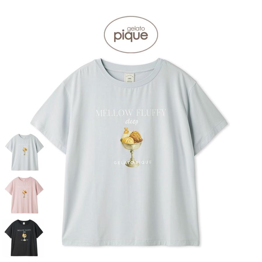 ジェラートピケ　 接触冷感COOLレーヨンデザートロゴTシャツ&ショートパンツ gelato pique（ジェラートピケ） 接触冷感 COOLレーヨンデザートロゴT
