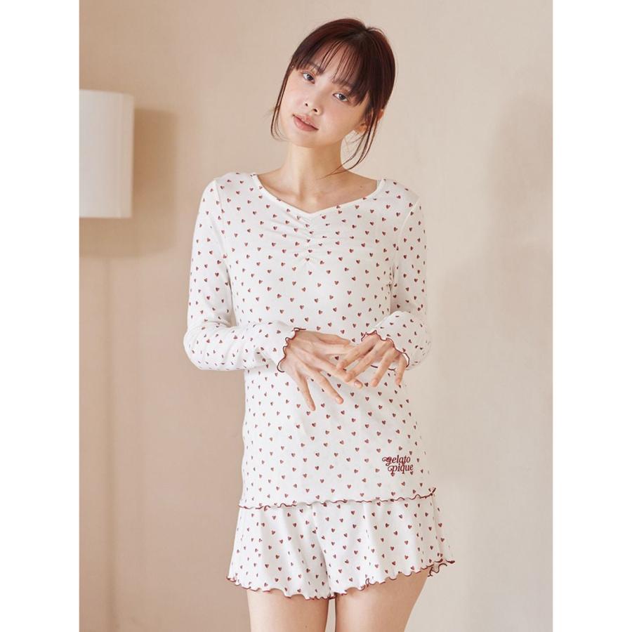 gelato pique（ジェラートピケ） 針抜きハート柄プルオーバー