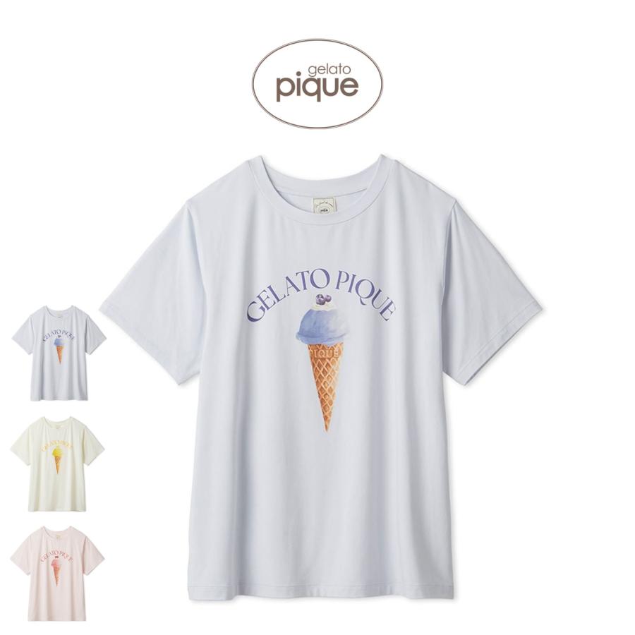 gelato pique（ジェラートピケ） 接触冷感 ソルベワンポイントTシャツ